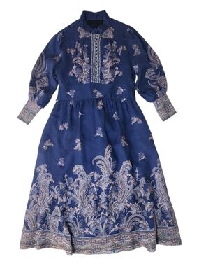 Dea Kudibal AlondraDEA Ornamental Linen Shirt Dress Blue
